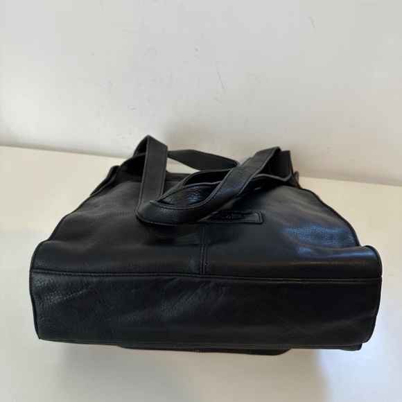 Fossil Leather Tote Purse Shoulder Bag Black Double Handle Large - Picture 11 of 16